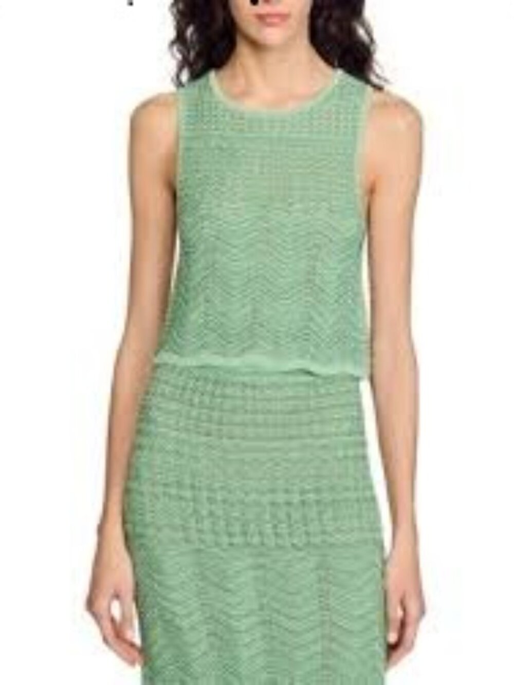 Sandro Knit Top Metallic  green  women's size 1 /small